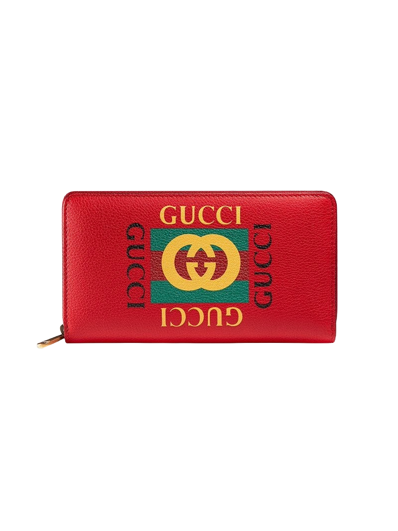 Gucci Red Leather Zip Wallet Pre-Loved