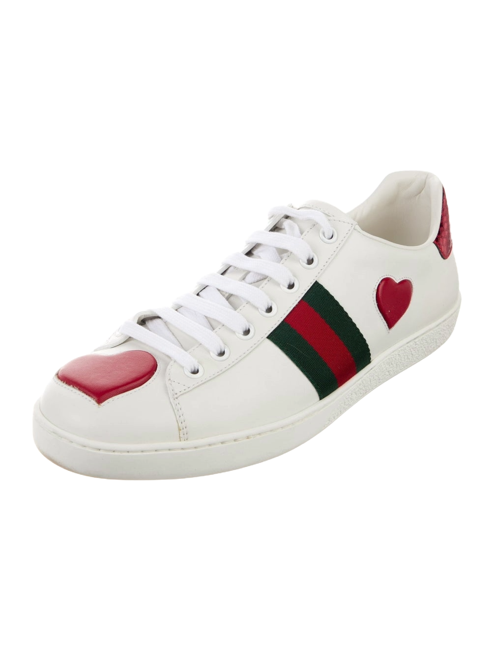 Gucci Ace Red Hearts Sneakers Pre-Loved