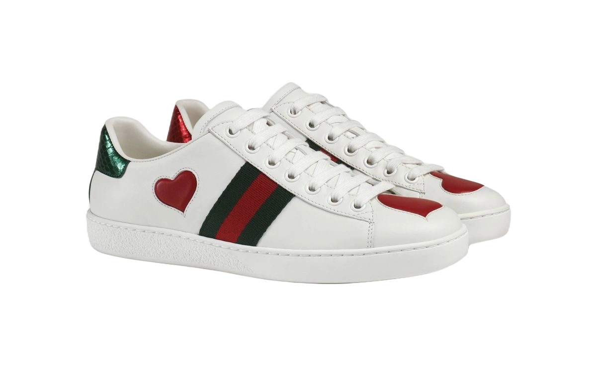 Gucci Ace Red Hearts Sneakers Pre-Loved
