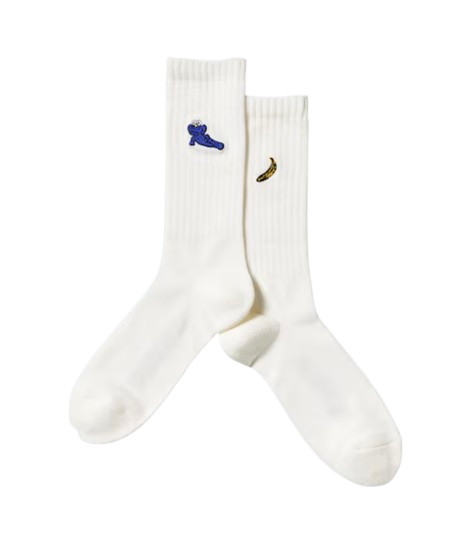 Kaws x Warhol Socks White - Kaws & Banana