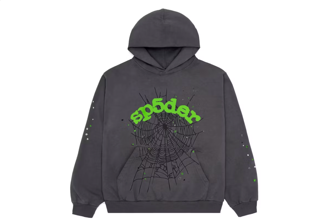 Sp5der Wait Web Hoodie Slate Grey