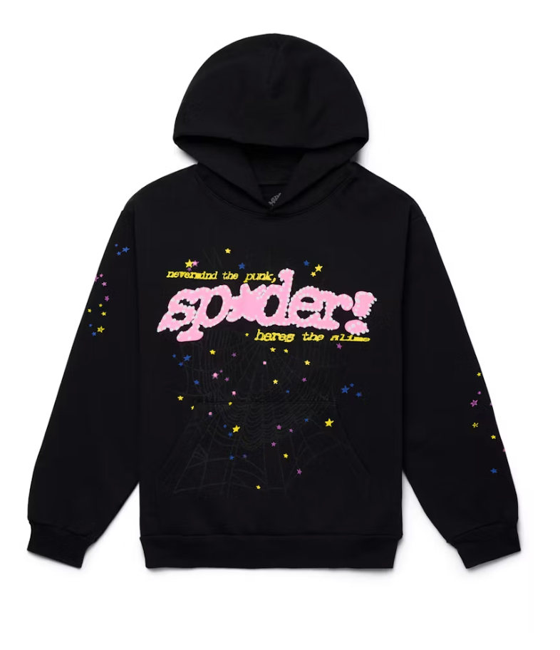 Sp5der P*nk Hoodie Black