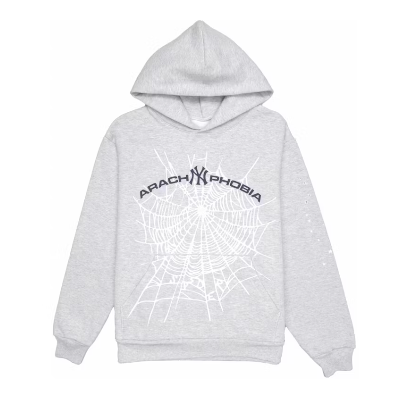 Sp5der Arach NY Phobia Hoodie Ash Grey