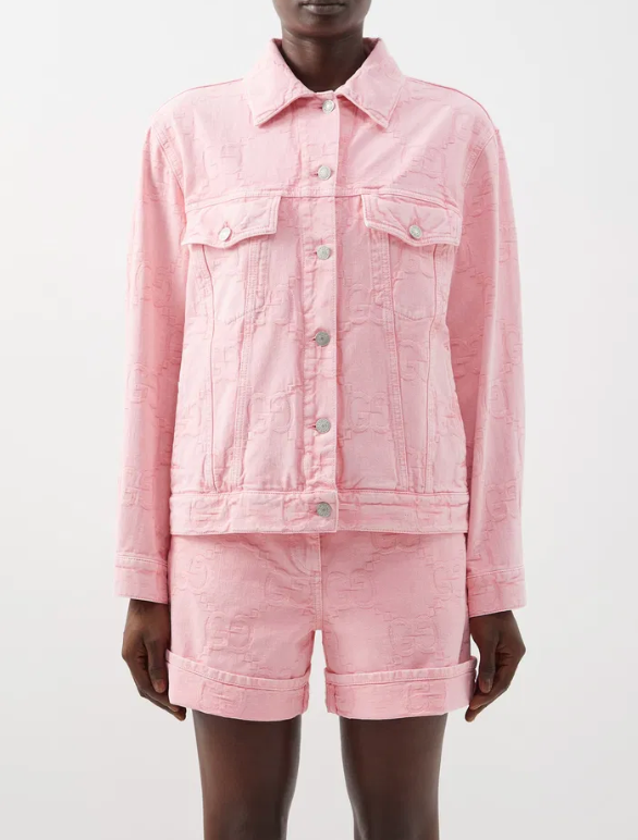 Gucci GG-Jacquard Pink Denim Set