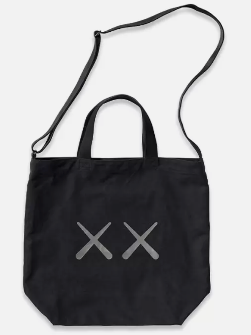 KAWS + WARHOL x Uniqlo 2WAY Tote Bag in Black