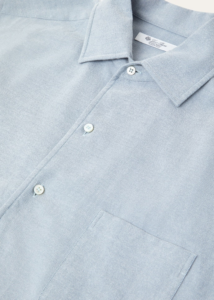 Loro Piana André Cotton Cloud Blue Shirt Pre-Loved
