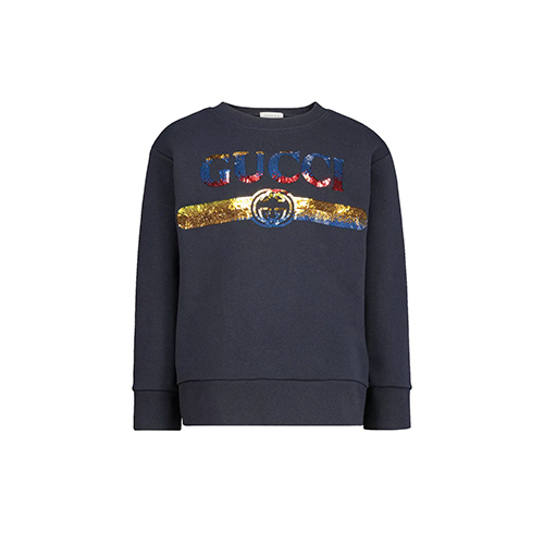 Gucci Kids'Sweat-shirt pour enfants avec logo à paillettes en bleu