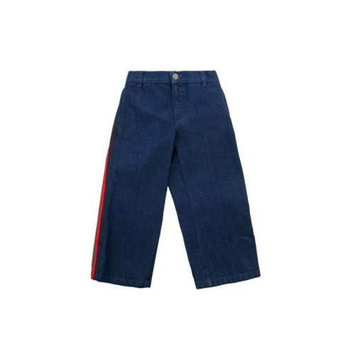 Gucci Kids Navy Blue Side stripe jeans