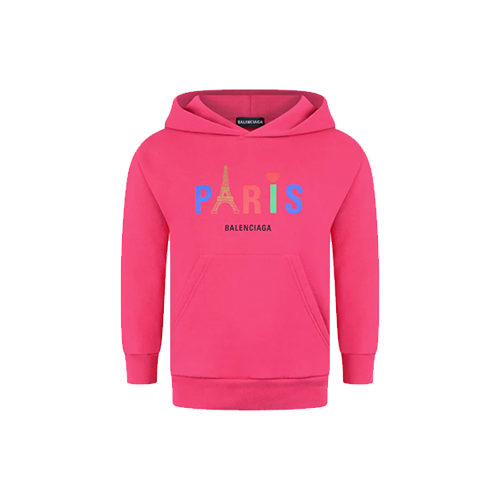 Balenciaga Sweat à capuche classique avec logo pour enfant Rose