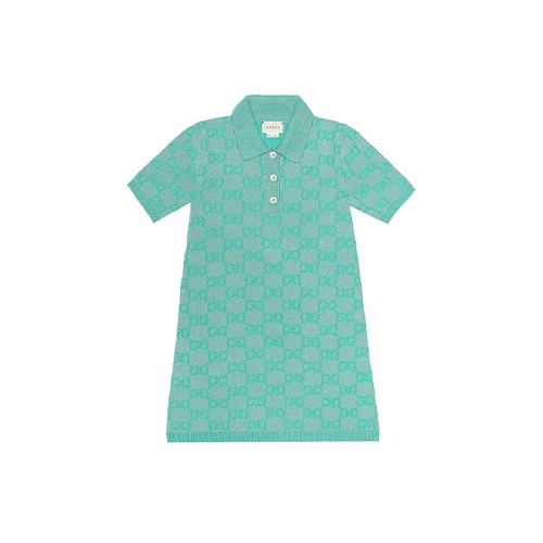 Gucci Monogram Dress Turquoise Kids
