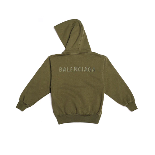 Balenciaga Kids Green Embroidered Hoodie 6 Years