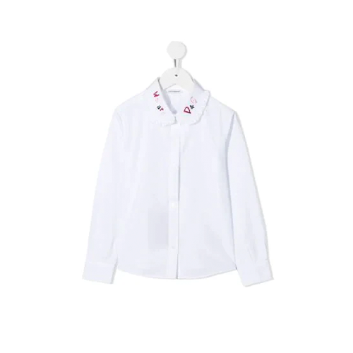 Dolce &amp; Gabbana Kids Shirt With Embroidered Peter Pan Collar