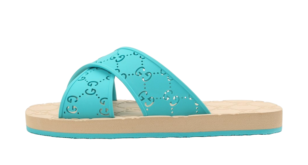 Gucci Kids Blue Slides Pre-Loved