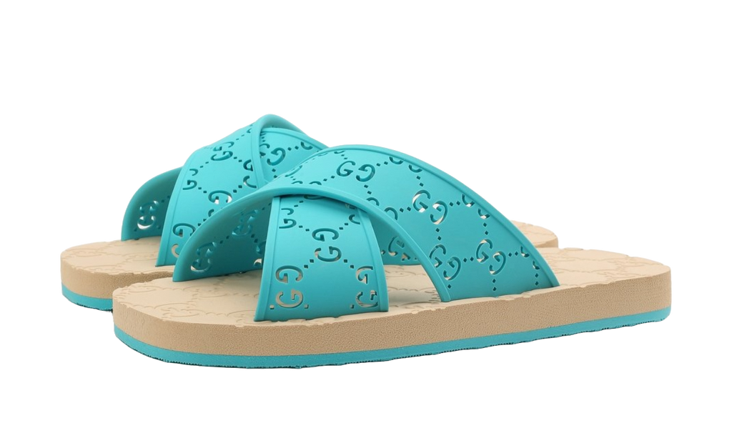 Gucci Kids Blue Slides Pre-Loved