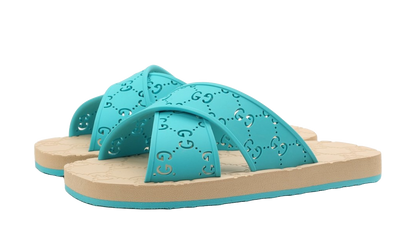 Gucci Kids Blue Slides Pre-Loved