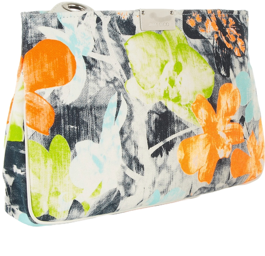 Jimmy Choo Floral-Print Canvas Clutch Pre-Loved