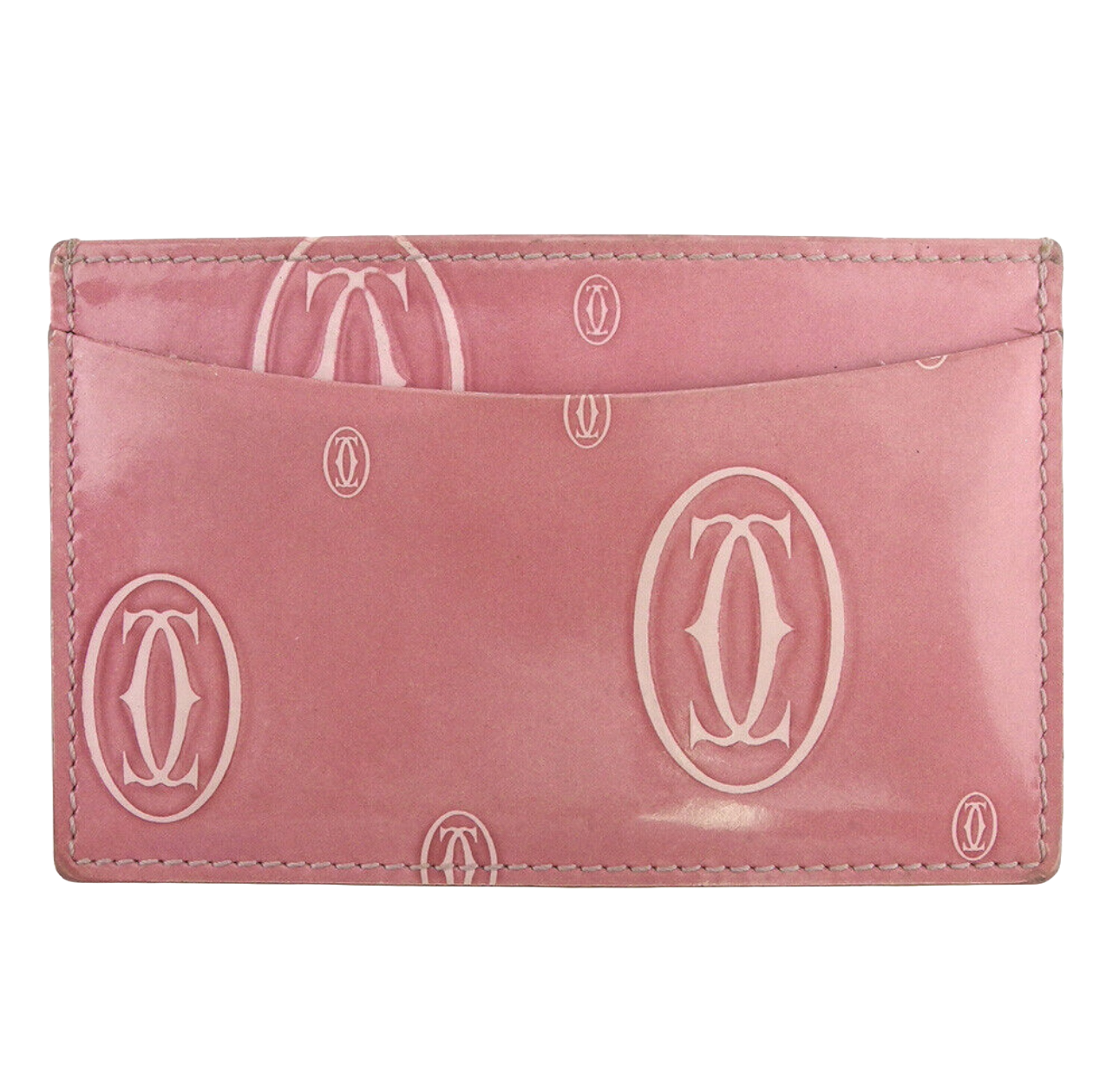 The Cartier Happy Birthday Patent Leather Card Holder Pre-Loved