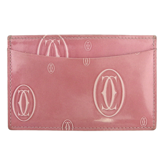 The Cartier Happy Birthday Patent Leather Card Holder Pre-Loved