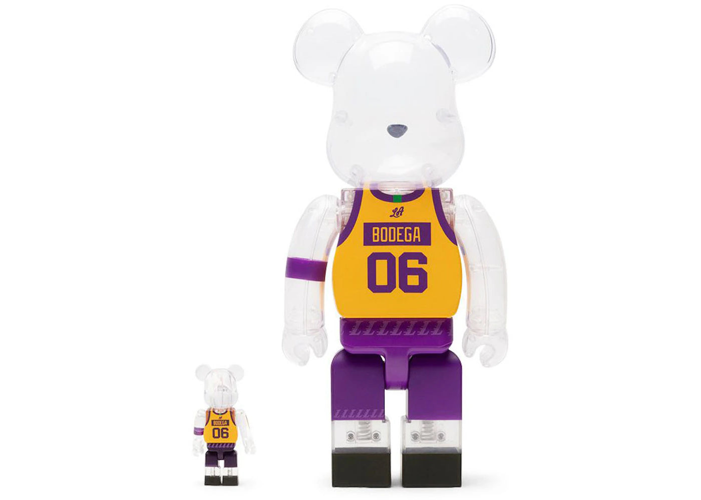 Bearbrick x Bodega x NBA Worldwide Respect Los Angeles Lakers 100% &amp; 400% Set