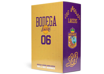 Bearbrick x Bodega x NBA Worldwide Respect Los Angeles Lakers 100% &amp; 400% Set