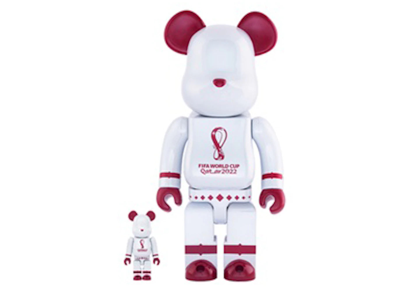 Bearbrick x FIFA World Cup Qatar 2022 100% &amp; 400% Set White 