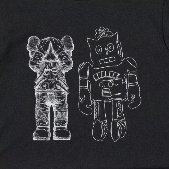 Camiseta negra gráfica KAWS x Uniqlo Warhol UT