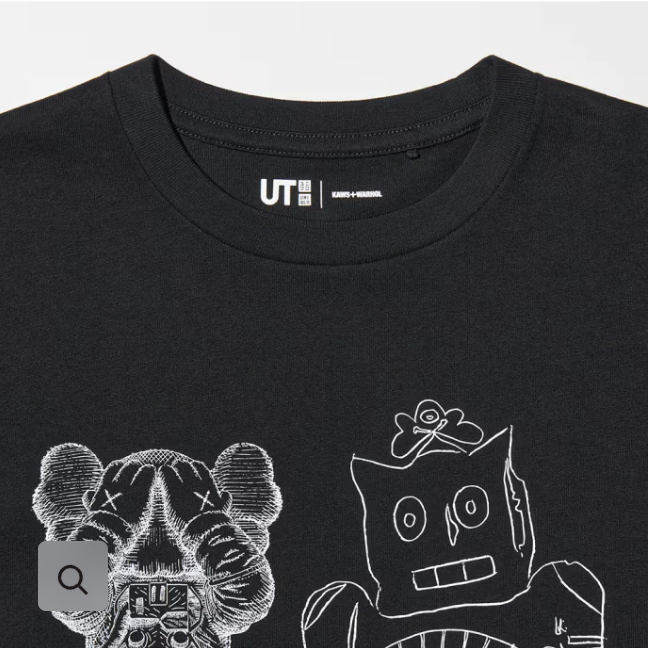 Camiseta negra gráfica KAWS x Uniqlo Warhol UT