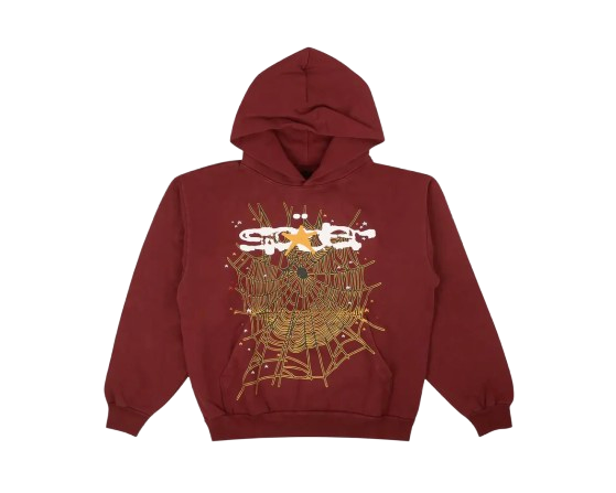 Sp5der Logo Maroon Hoodie
