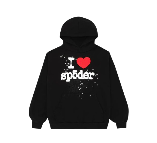 Sp5der I Heart SP5 Hoodie Black