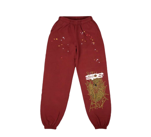 Sp5der Sweatpants Maroon