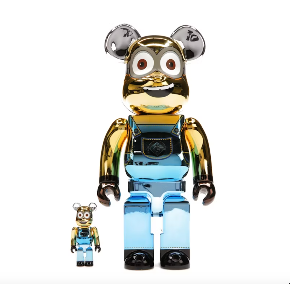 Set Bearbrick DAVE 100% & 400% CHROME Ver.