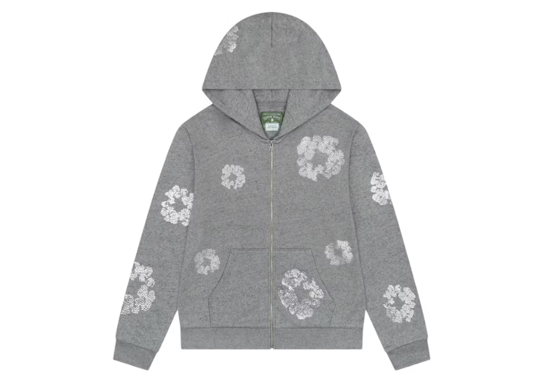 Denim Tears x Swarovski Grey Zip Hoodie