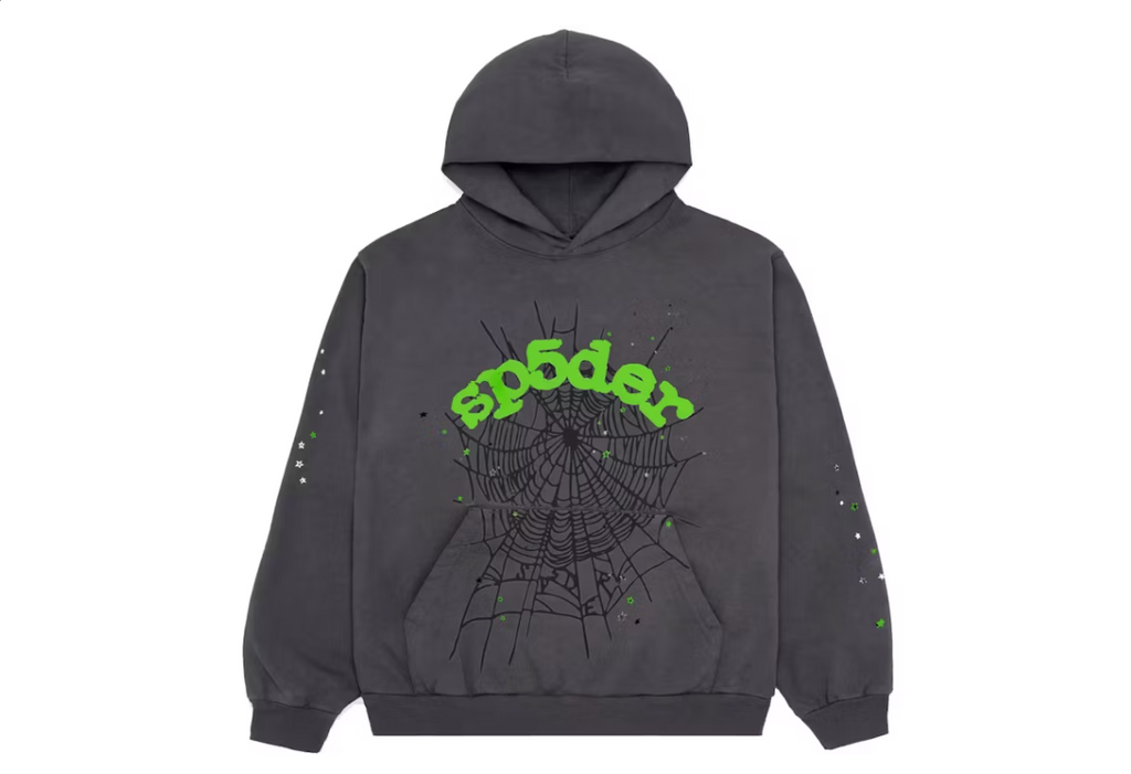 Sp5der Wait Web Hoodie Slate Grey