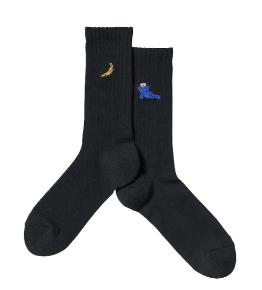 Kaws x Warhol Socks Black - Kaws & Banana