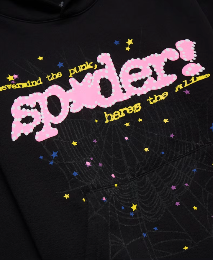 Sp5der P*nk Hoodie Black