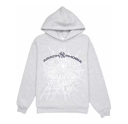 Sp5der Arach NY Phobia Hoodie Ash Grey