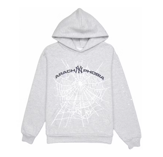 Sp5der Arach NY Phobia Hoodie Ash Grey