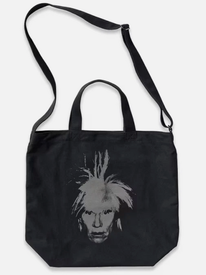 KAWS + WARHOL x Uniqlo 2WAY Tote Bag in Black