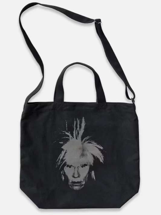 KAWS + WARHOL x Uniqlo 2WAY Tote Bag in Black