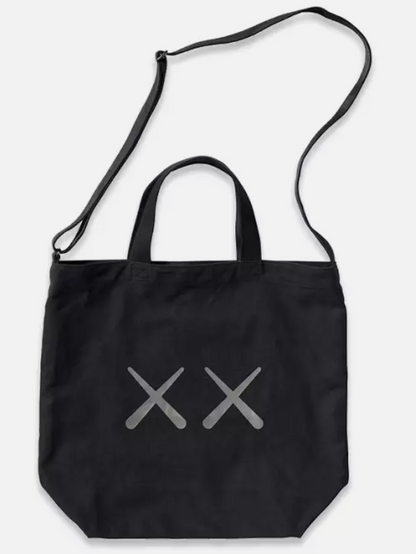 KAWS + WARHOL x Uniqlo 2WAY Tote Bag in Black