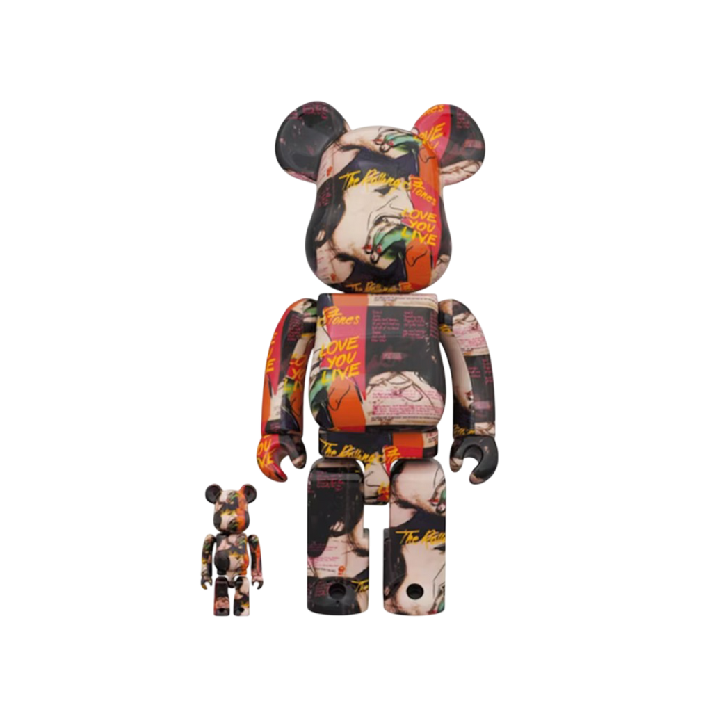 Conjunto Bearbrick Andy Warhol x The Rolling Stones (Love You Live) 100% y 400%