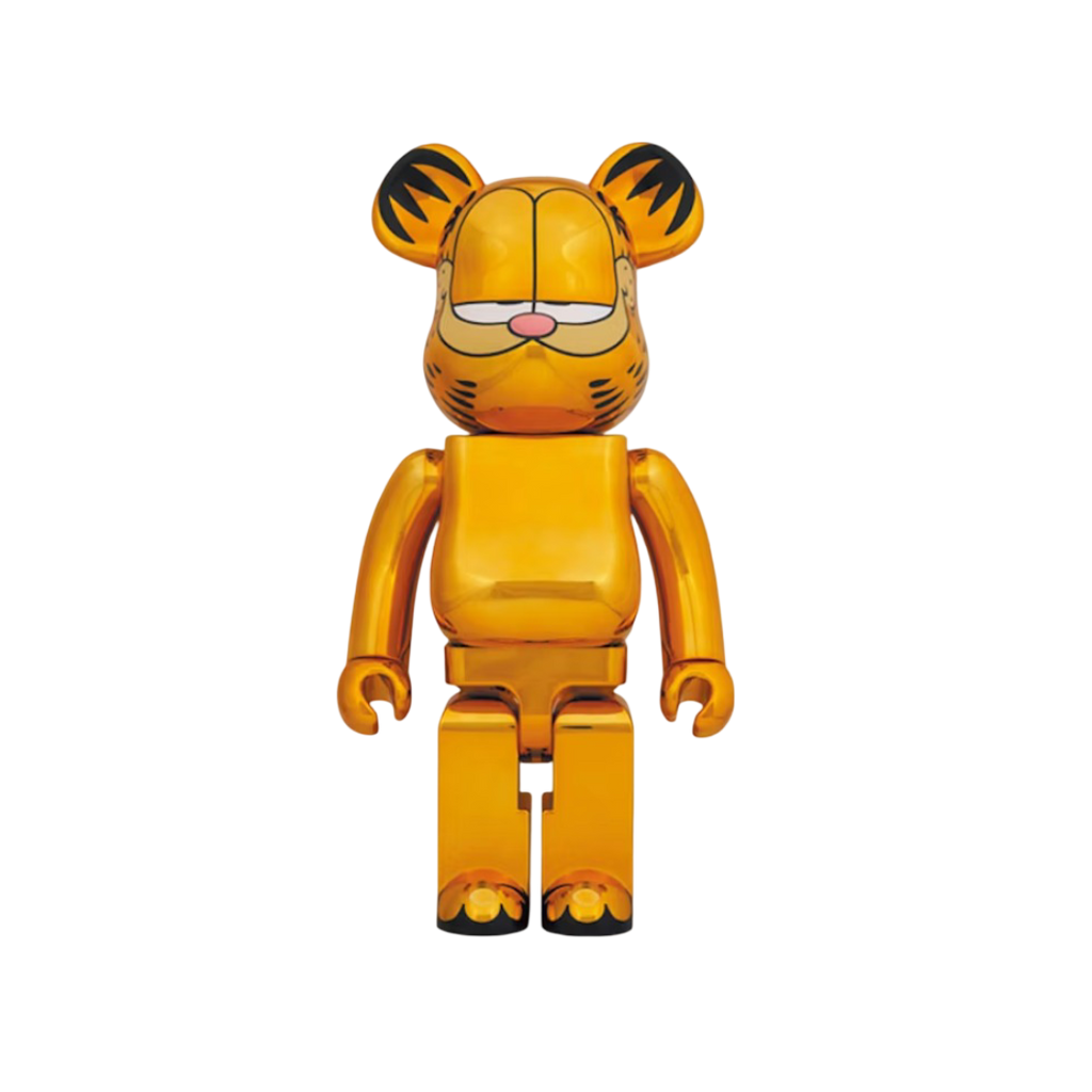 Bearbrick Garfield 1000% versión cromada dorada.