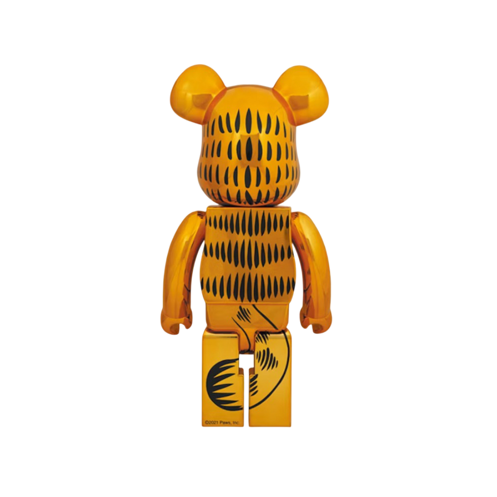 Bearbrick Garfield 1000% versión cromada dorada.