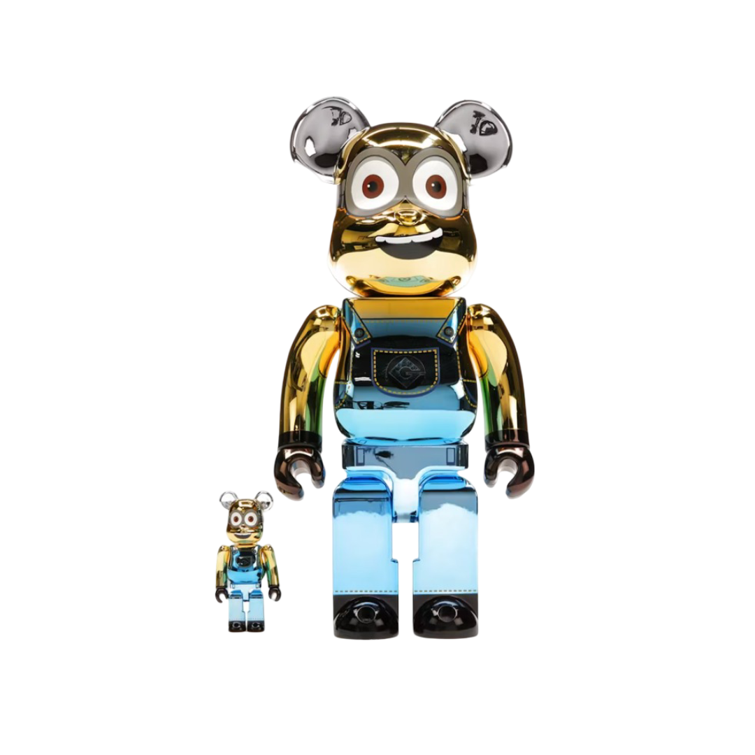 Set Bearbrick DAVE 100% & 400% CHROME Ver.
