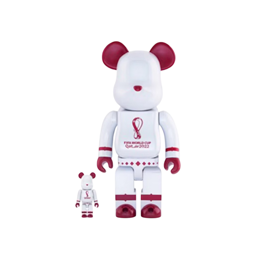 Conjunto Bearbrick x Copa Mundial de la FIFA Catar 2022 100% y 400% blanco