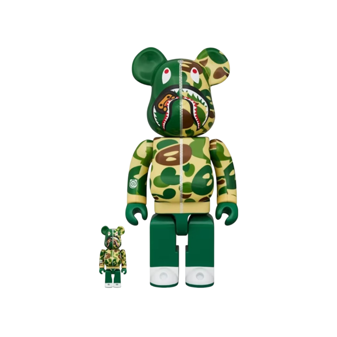 Bearbrick x BAPE Baby Milo(R) Camo Shark 100% & 400% Set