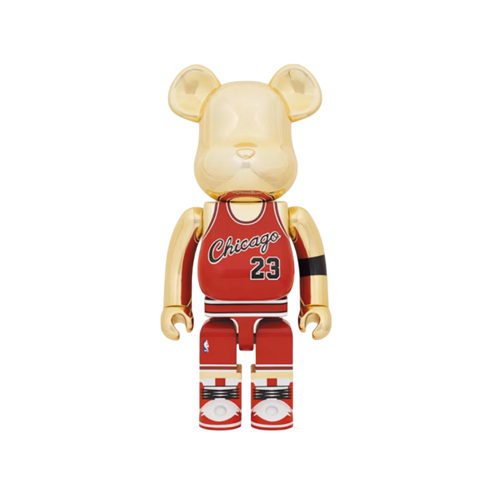Camiseta Bearbrick Michael Jordan 1985 Rookie 1000% Oro Cromado