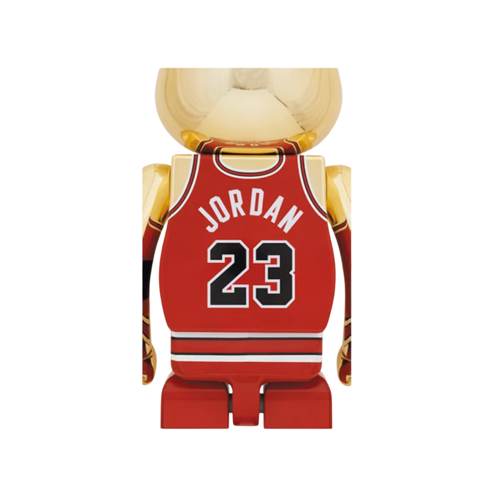 Camiseta Bearbrick Michael Jordan 1985 Rookie 1000% Oro Cromado