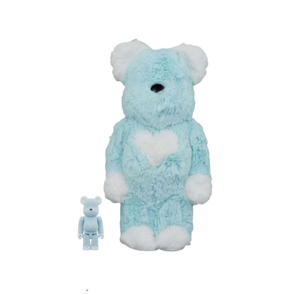 Conjunto Bearbrick x Valmuer 100% y 400% Azul Bebé