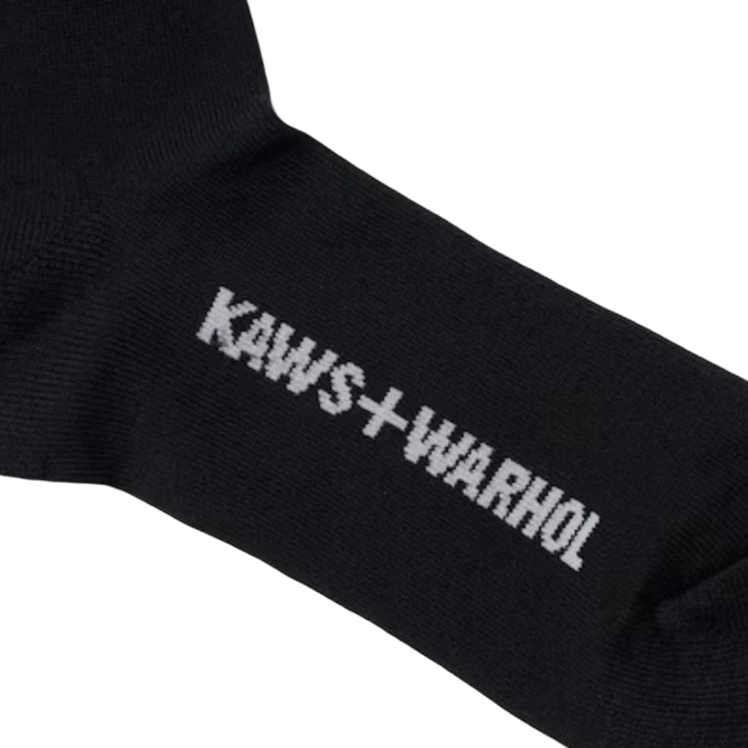 Kaws x Warhol Socks Black - Kaws & Lips